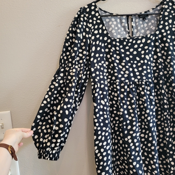 Black & White Polka Dot Maxi Dress Med. - Picture 5 of 8